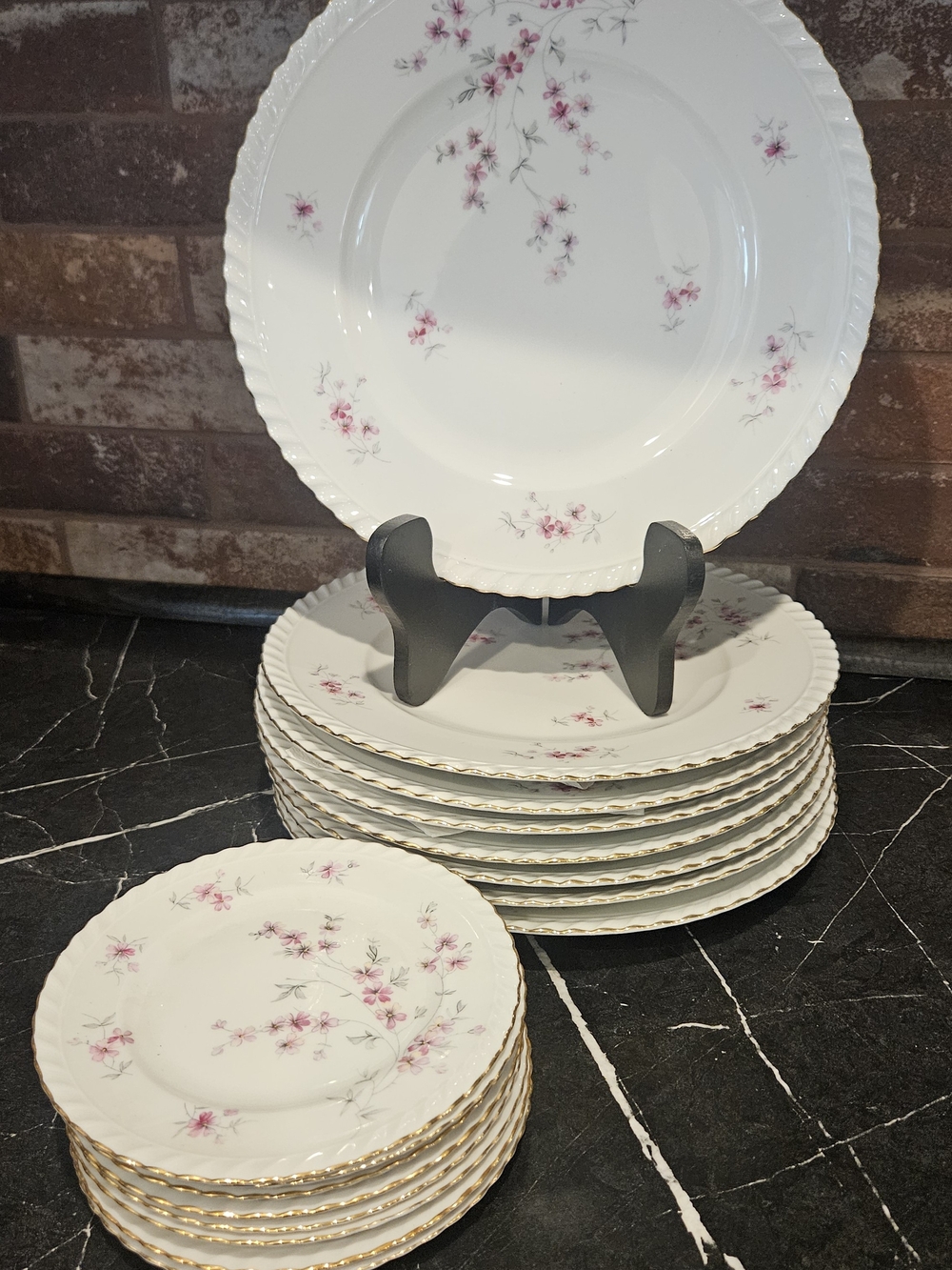 Vintage Krautheim Fiorella Carina China Dessert& Dinner Plates Set